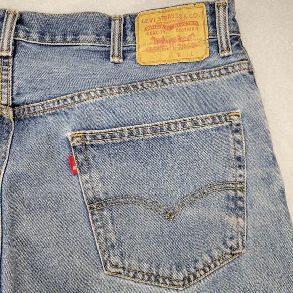 Levis 550 Jeans Mens 38x34 Blue Relaxed Fit Tapered American Workwear Denim - Picture 8 of 12